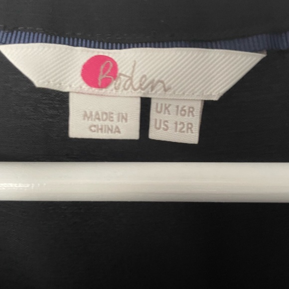 Boden Amalie Ruffle Notch-Neck Dress Black - Size 12 - Picture 5 of 8